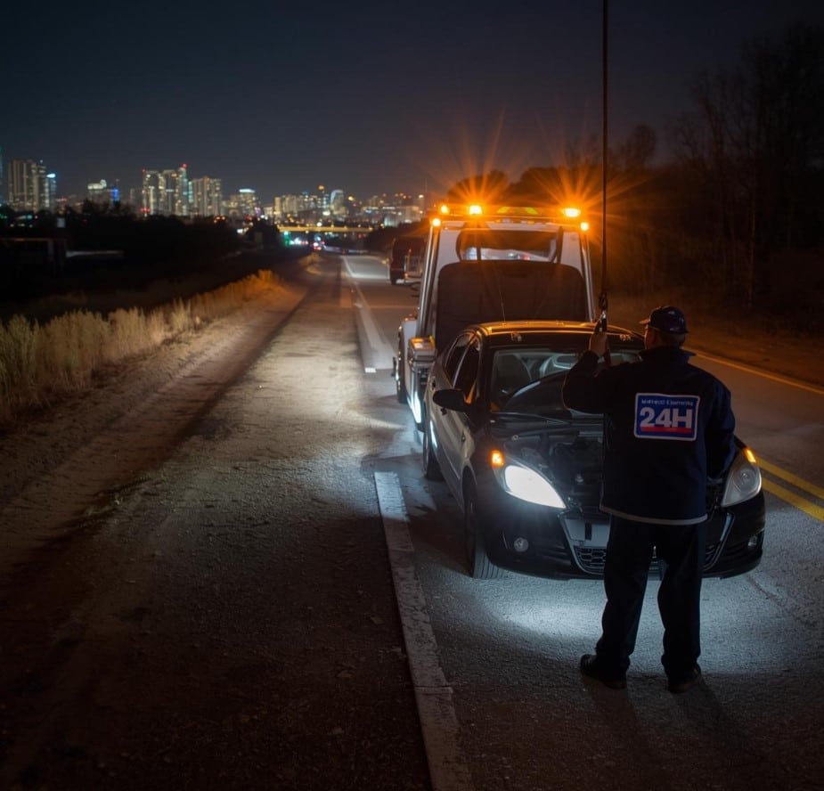 Éjszakai autómentés Heves megye Nagykökényes