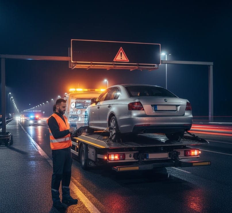 Autómentő Hatvanból Hortra kiérkezés