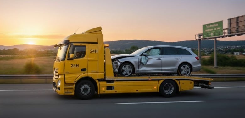 Autómentés Hort 3-as főút tréler